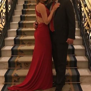 Sherri Hill Red Cutout Dress